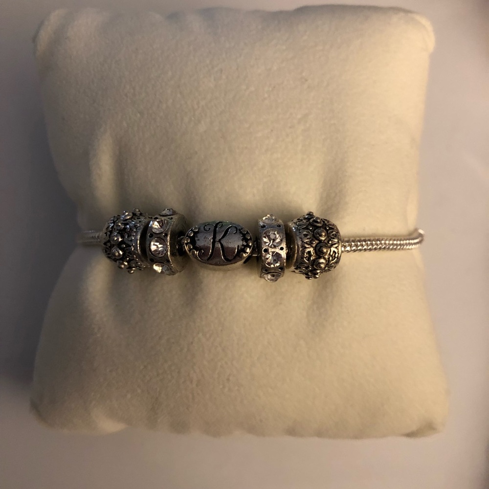 K initial charm bracelet